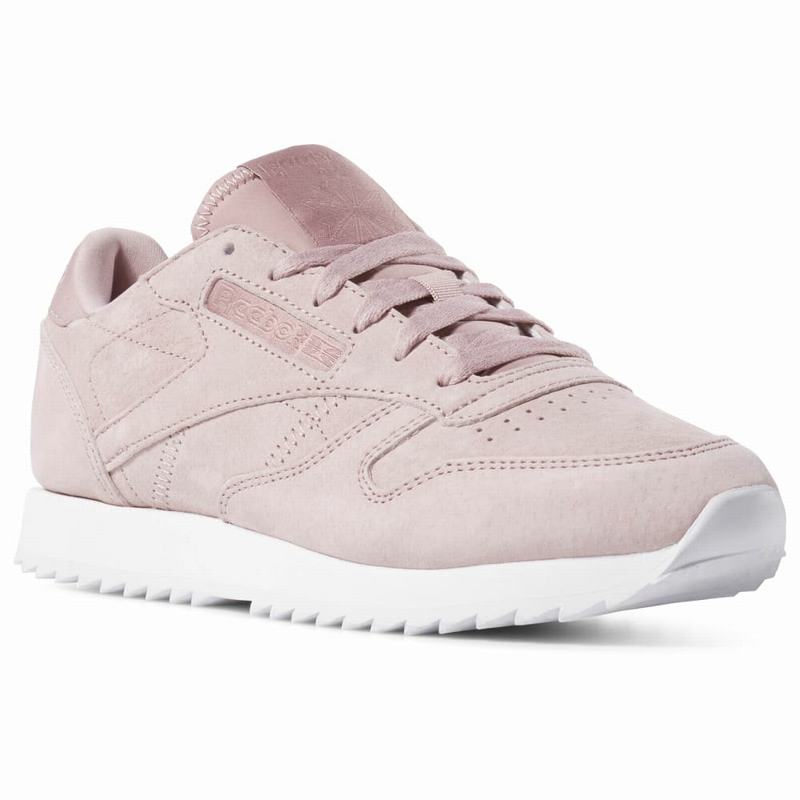 Reebok Classic Leather Ripple Tenisky Damske - Ruzove/Biele EF4360DI